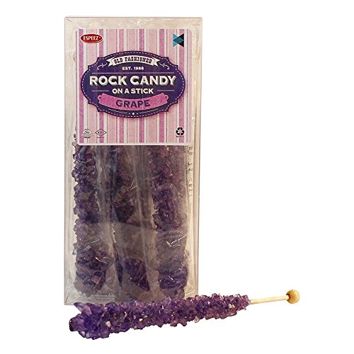 Extra Large Rock Candy Sticks: 12 Grape Lollipop - Purple Rock Candy Sticks - Individually Wrapped - Espeez Rock Candy Sticks for Candy Buffet, Birthdays, Weddings, Receptions, Bridal and Baby Showers
