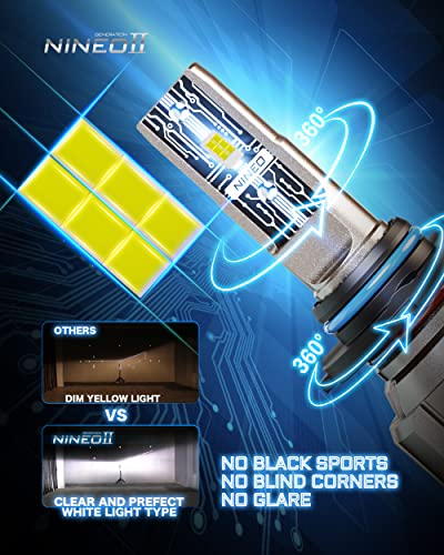 Nineo 9006 Led Headlight Bulbs, 60W 12000Lm 300% Super Bright Cool White Hb4 Led Light For Car Plug-And-Play Conversion Kits - Pack Of 2 #TOP5