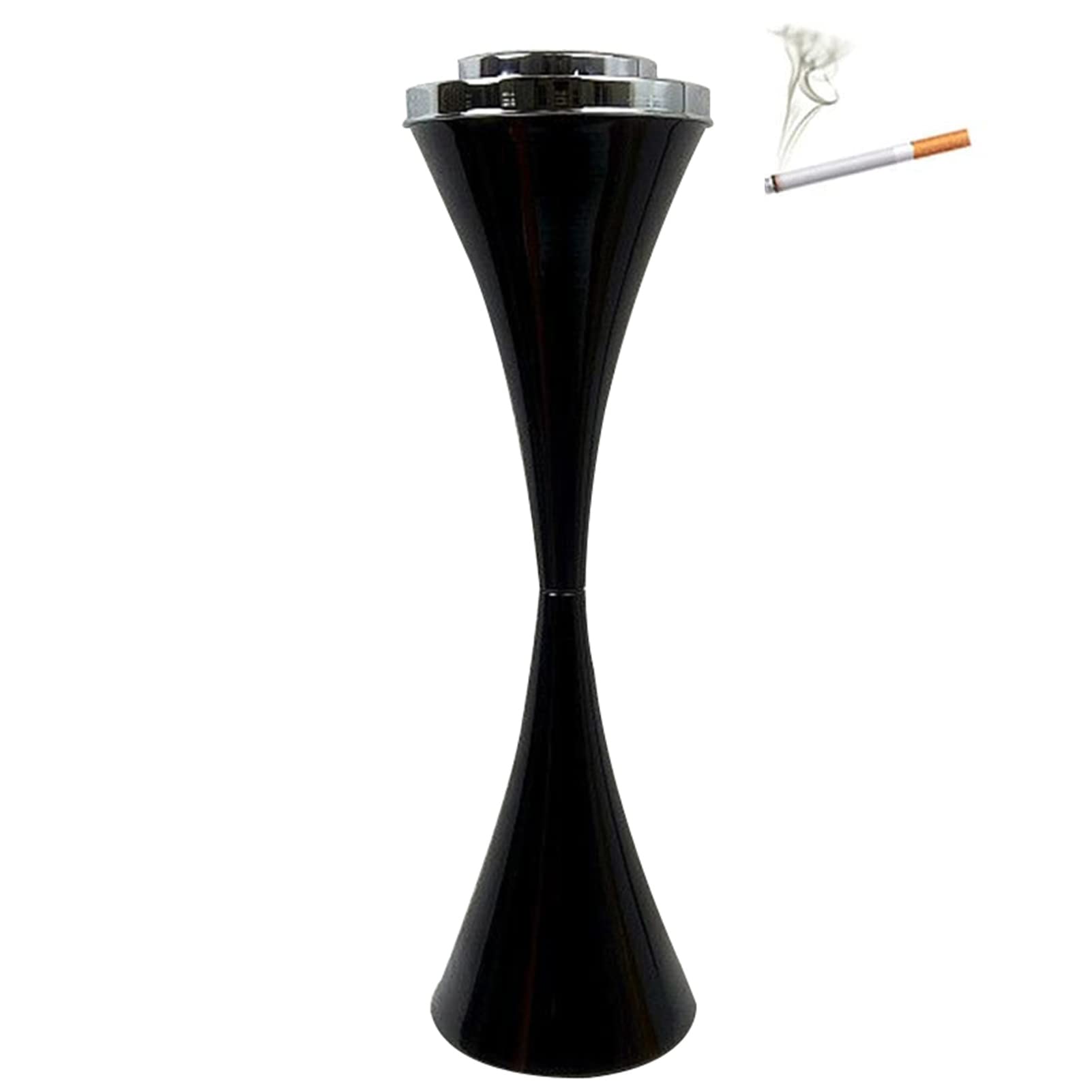 CIRONI Cenicero de Suelo para Exteriores, cenicero de Suelo Plegable contemporáneo a Prueba de Viento con Tapa, cenicero Alto para Patio Exterior de 22 Pulgadas de Altura para Hotel, hogar, Oficina