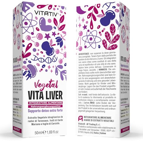 Vita Liver Detox Fegato e Intestino | Depurativo, Drenante, Antiossidante, Migliora la Digestione con Cardo Mariano, Carciofo e Tarassaco | VITATIV 50ml - 8