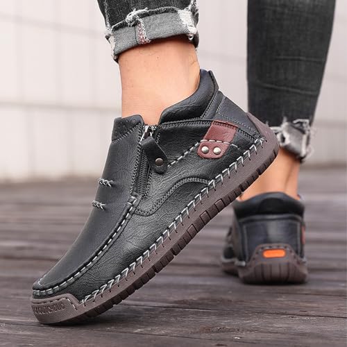The First Young Shoes Men, Mens Handmade Premium Leather Slip-On Driving Boots, Slip On Boots for Men Travel & Outdoor3
