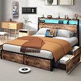 SADENICEL Queen Bed Frame with...