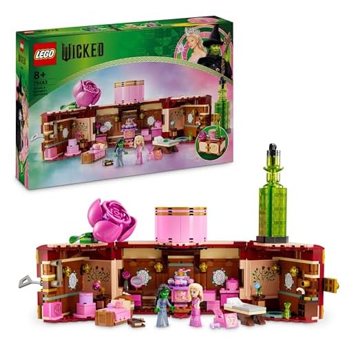 LEGO Wicked Glinda & Elphaba's Dormitory - Play & Display Toy with 2 Mini Dolls & Accessories incl. Wands and a Trunk - Gift for 8+ Year Old Girls & Movie Fans - 75683