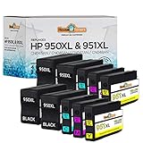 HouseOfToners Remanufactured Ink Cartridge Replacement for HP 950XL & 951XL (4 Black, 2 Cyan, 2 Magenta, 2 Yellow, 10-Pack)
