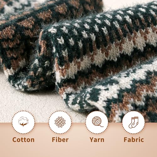 Image of ICEIVY Socks Women, Soft Knit Wool Winter Thick Warm Cabin Fuzzy Crew Women Socks 5 Pack