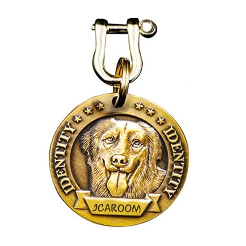 Personalized Custom Engraving Pet Id Tags, Pure Brass Anti-Lost Dog Id Tag, Custom Dog Tags For Pets, Custom Engraved Products Pet Dog Tags (Golden Retriever) #TOP1