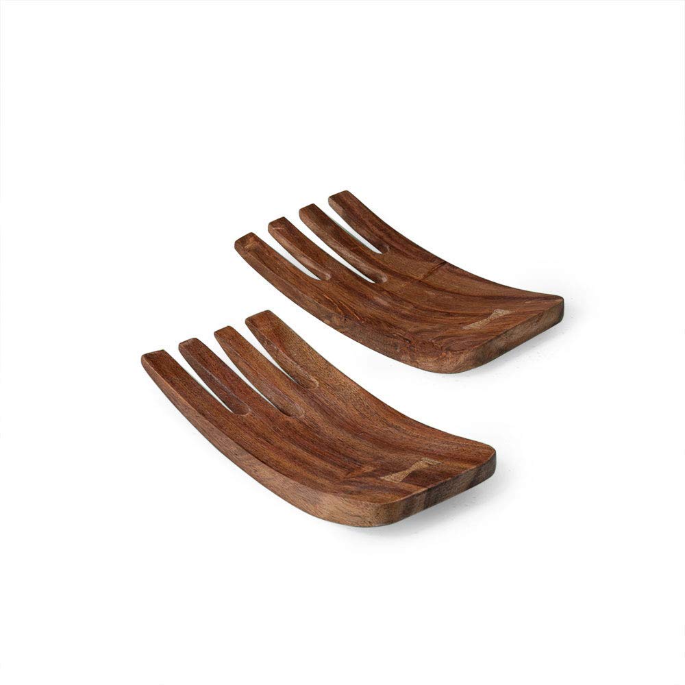 Ellementry Sheesham Natural Salad Spoon (Set of 2) 1