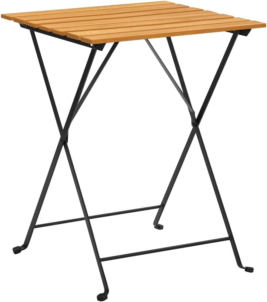 Bistro Table 21.7"x21.3"x28" Solid Acacia Wood,Acacia Wood Bistro Table: Foldable and Durable for Outdoor Spaces