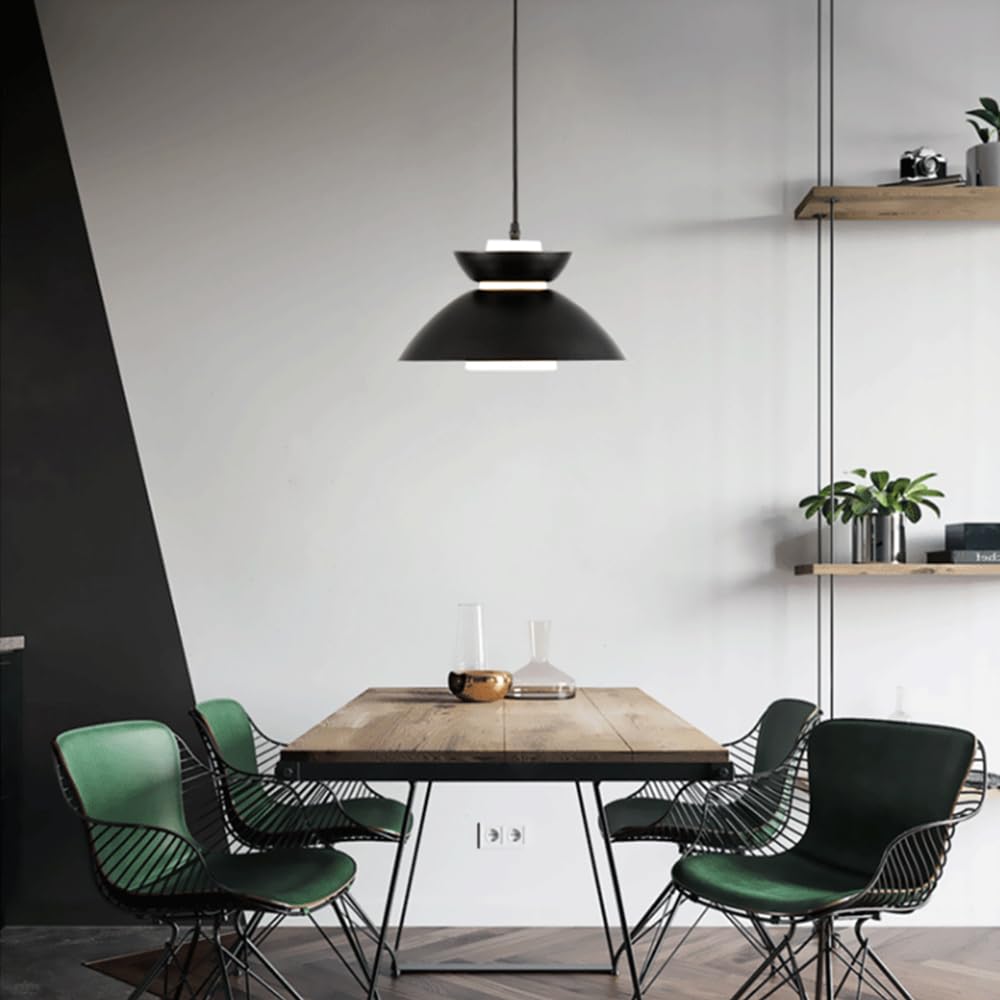 Nordic LED żyrandol jadalniany do restauracji, 12,6-calowy, nowoczesny, minimalistyczny żyrandol do sypialni i gabinetu, wykonany z kutego żelaza, odpowiedni do baru, kawiarni, hotelu, biznesu