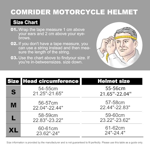 Comrider Full Face Dual Visor Adult Motorcycle Helmet For Motorbike Street Bike With Push-In Buckle Ready Dot Approved thumb #3