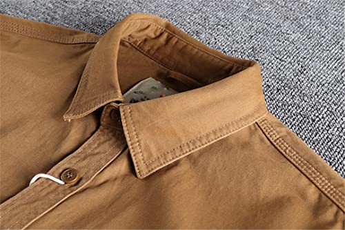 Chemise de travail homme rétro bleu uni coupe ample 3XL confortable