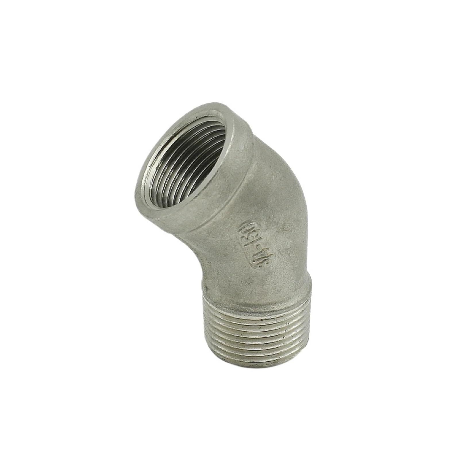 Raccords de tuyauterie coude acier inoxydable 304 fileté 45 degrés 1 pouce pour réseau eau