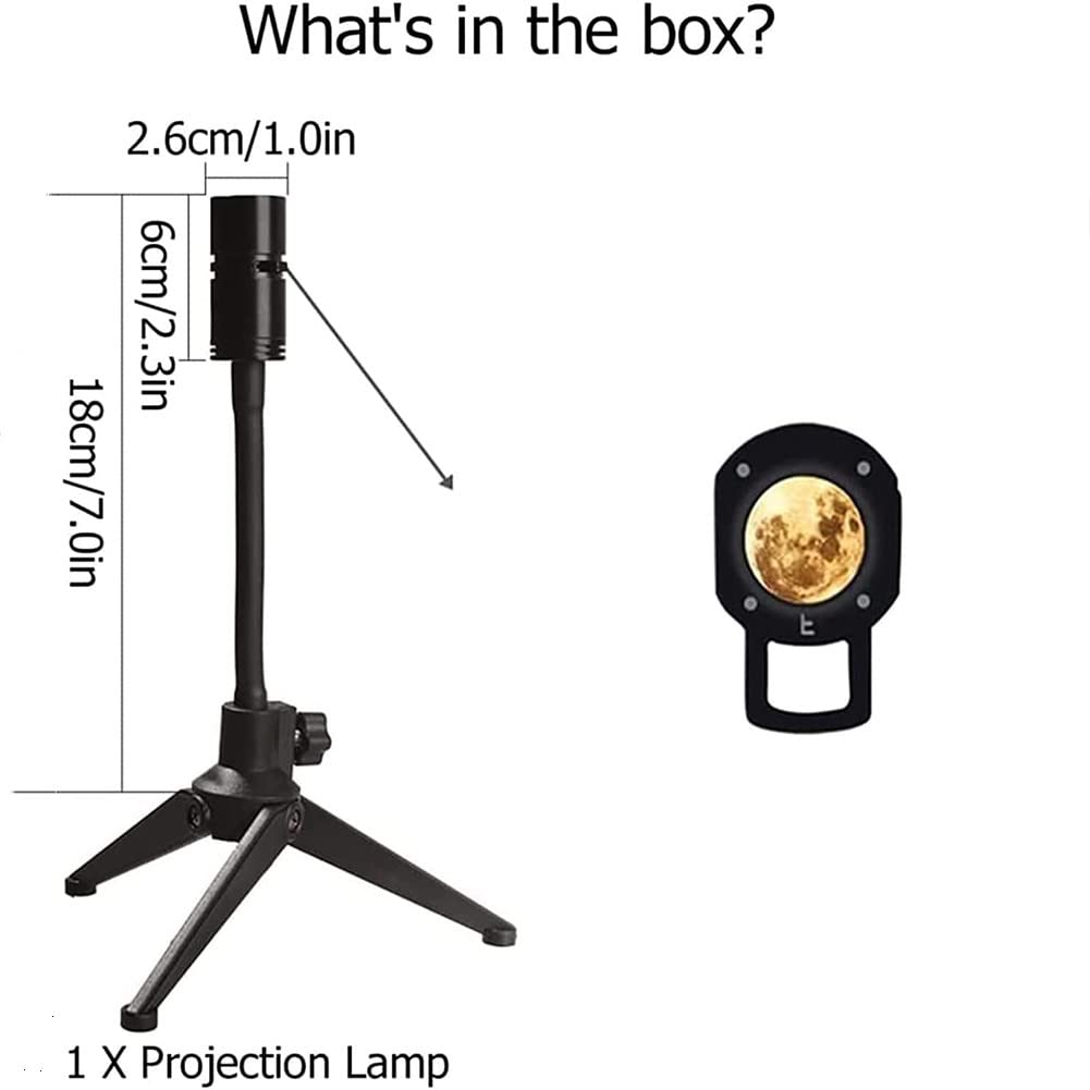 Lampada Proiettore Luna Terra,Proiettore Cielo Stellato Girevole Lampada LED USB Ricaricabile,Proiettore 3D Luce Notturna Lampada Luna Terra Staffa Bambini Festa Casa Luce Ambientale,B
