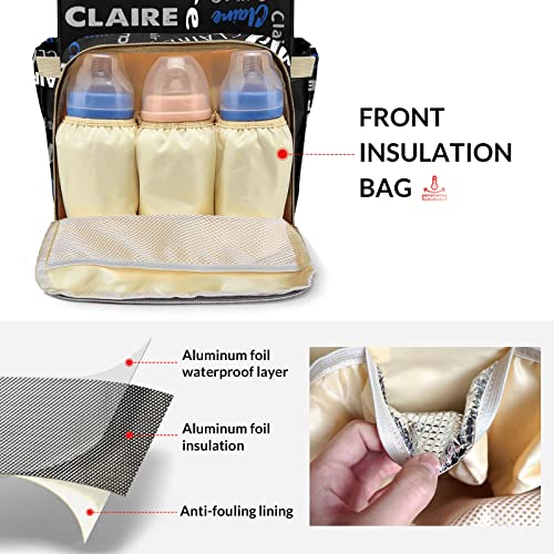Zaacustom Waterproof Custom Diaper Bag For Baby Boy Girl, Large Capacity Personalized Diaper Bag With Name, Multifunctional Diaper Bag Backpack With Adjustable Shoulder Straps #TOP4