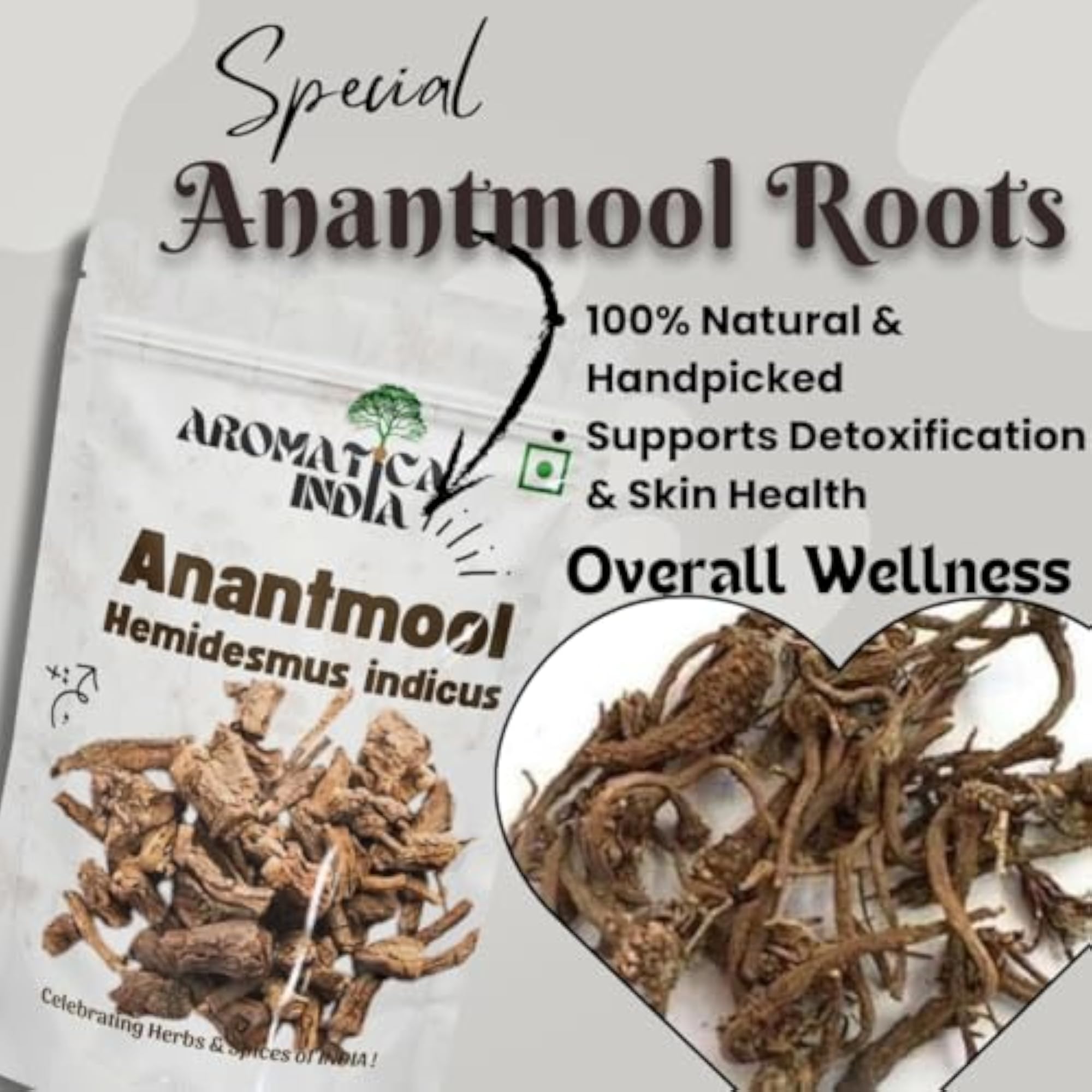 Aromatica Anantmool Roots 100% Pure & Natural Ayurvedic Herb for Wellness