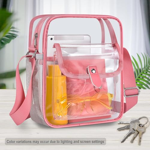 Image of SPODEARS Clear Crossbody Bag for Stadium, Concert, Festival & More - Adjustable Shoulder Strap & Bottle Holder