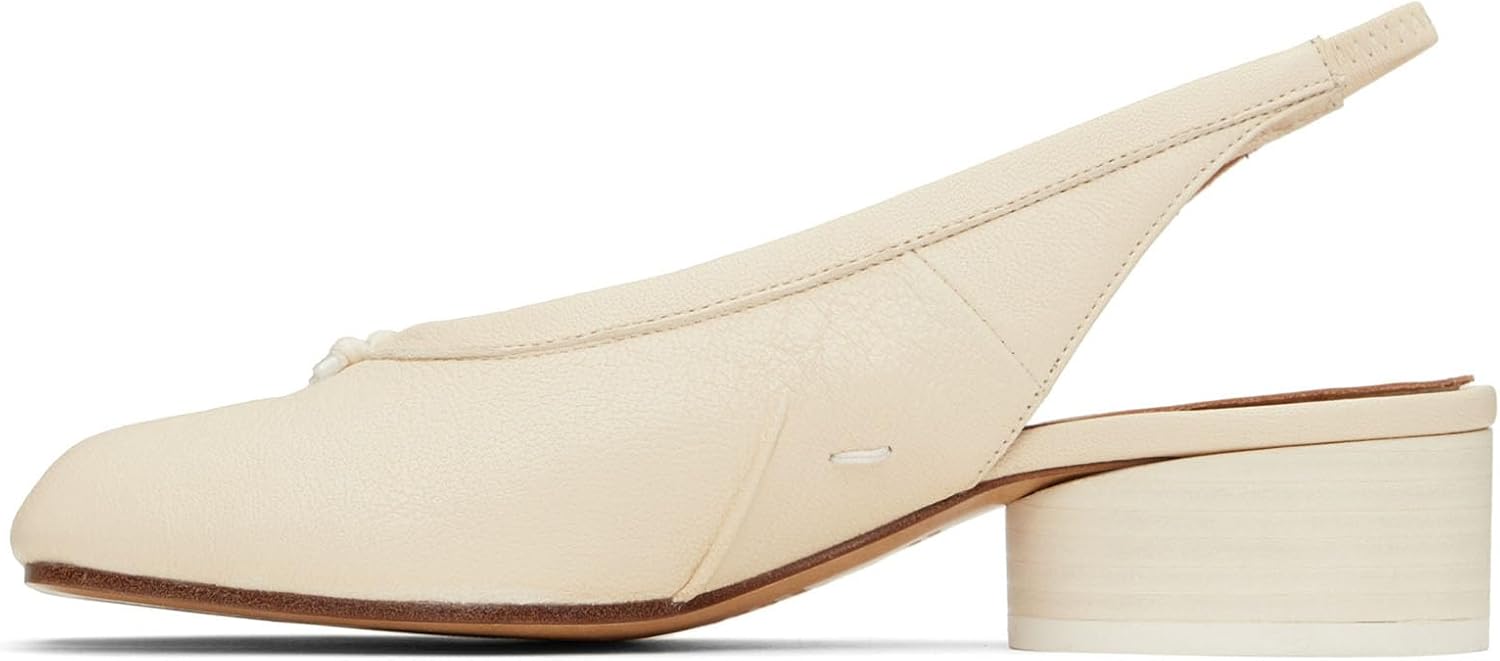 KOKOMOMO Black Split Toe Slingback Heels for Women Japanese Tabi Shoes Cylindrical Block Heels Pumps Chunky Heel Office Wedding Party Dress Shoes - Image 5