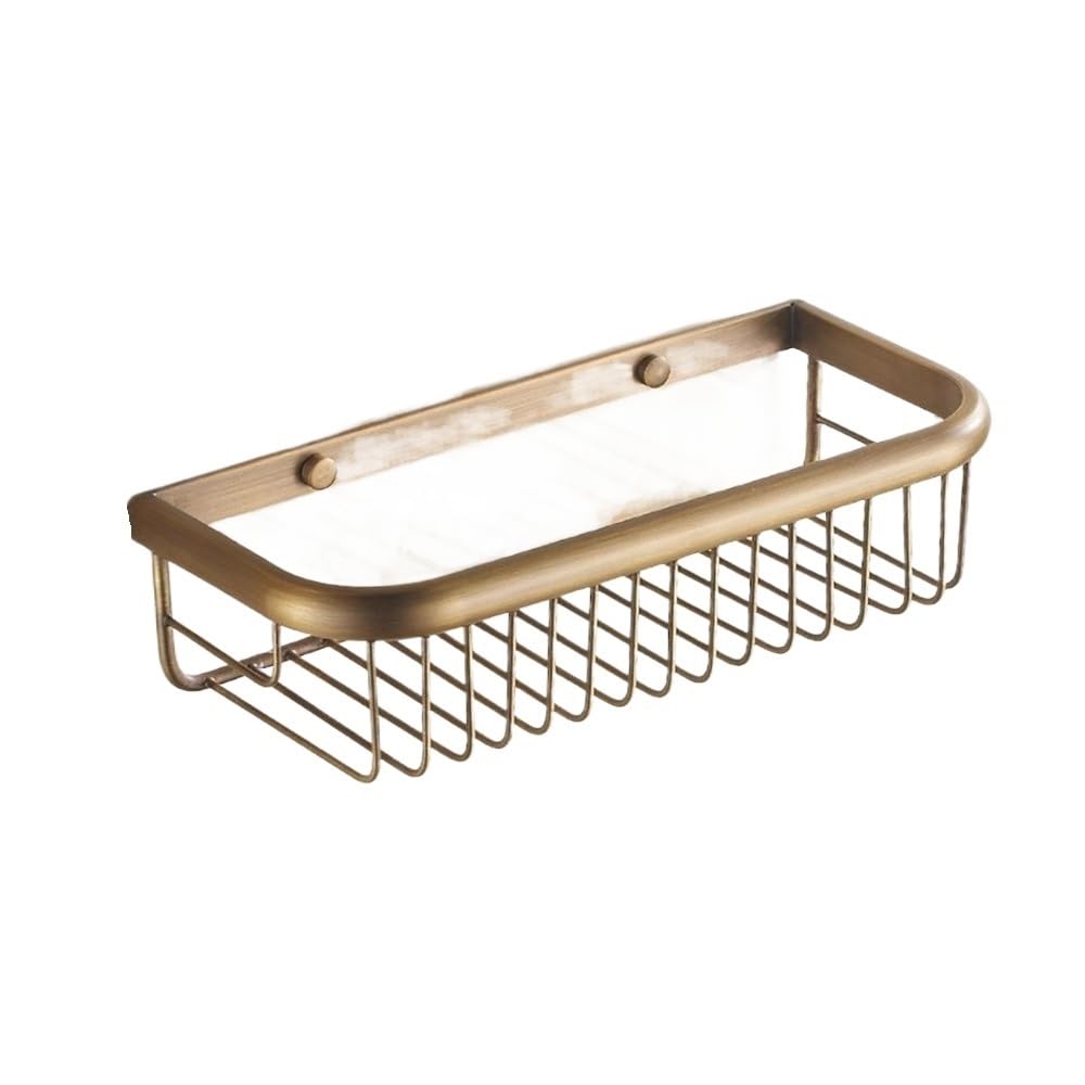 Haoxueli Bathroom Shelf Brass Antique Bathroom Hardware Towel Bar Hook Paper Soap Holder Bath Shelf Set(Bathroom Shelf)