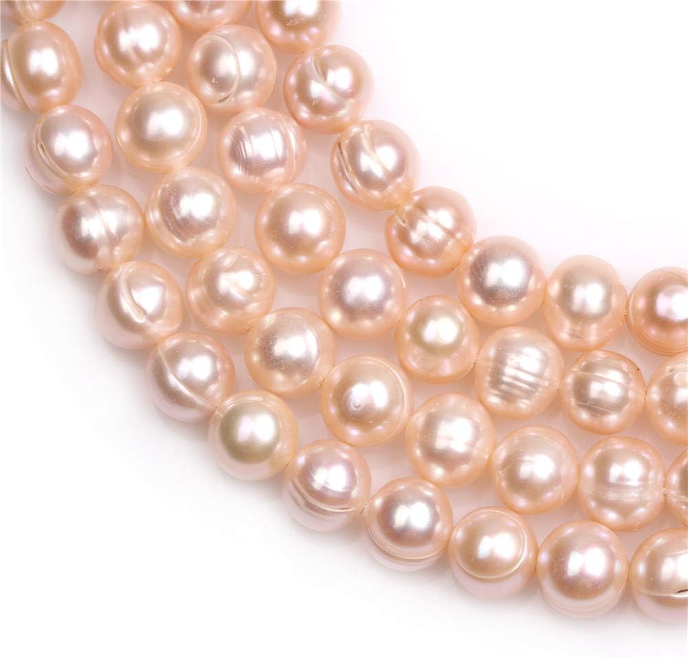 Sweet & Happy Girl's Store 9-10mm Orange Color Freshwater Pearl Dyed Beads Strand 15 Inch Jewellery Making Dyed Beads - Image 3