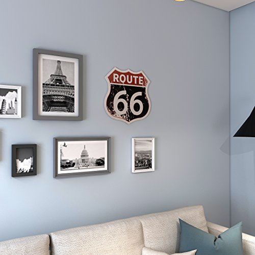 Hantajanss Route 66 Road Signs Vintage Room Decor Metal Sign Retro Road Sign, U.s. 66 High Way Road Tin Decor Sign For Home, Room & Garage Wall Decoration 12× 12 Inches #TOP1