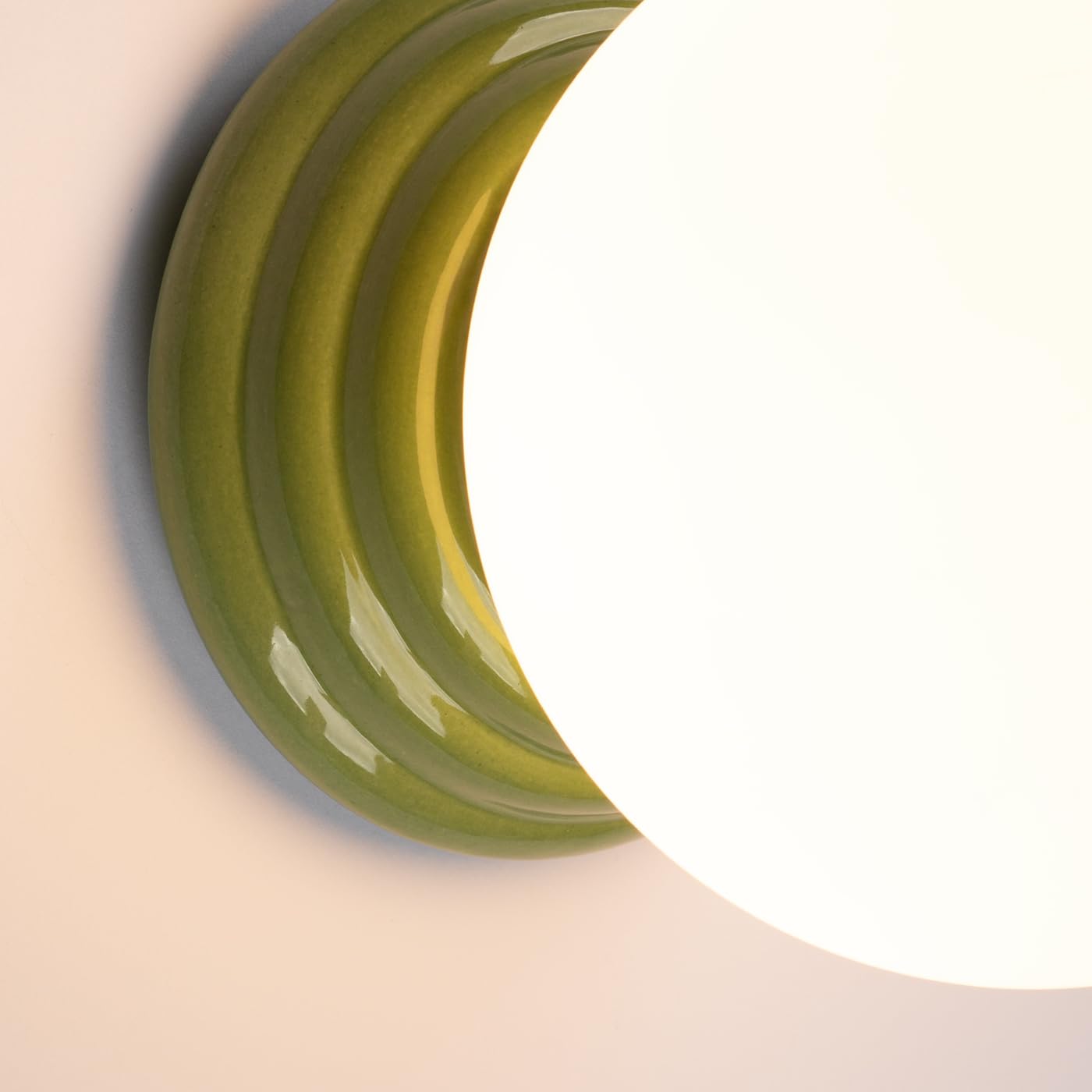 SOLLUX lighting Wandleuchte Innen - Wandlampe glasierte Keramik Glas - 1 Flammig - LED Lampe Glühbirne - Grün Zori