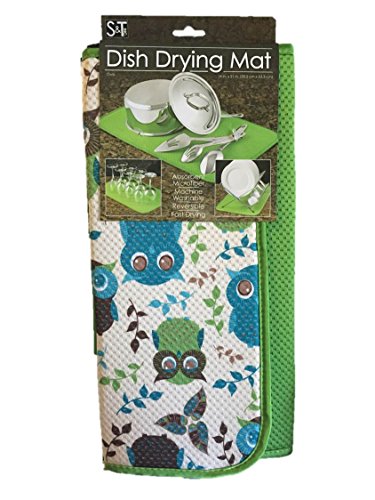 Owls Microfiber Dish Drying Mat 14" X 21"