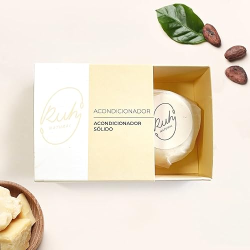 Ruh Natural Barra acondicionadora para todo tipo de cabello, barras acondicionadoras hechas a mano sin sulfato con manteca de cacao y jojoba,