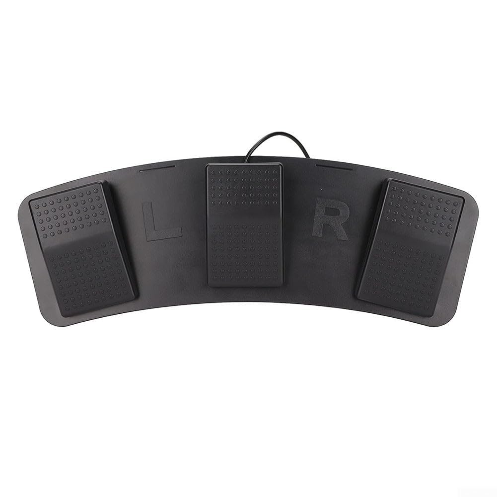 ComfyHarbor USB Dreifach-Fußschalter Pedal, programmierbarer 3-Pedal-Controller für PC Gaming Video Transkription Zoom Photobooth, hohe Empfindlichkeit, ergonomisches Design mit 2 m Kabel, Schwarz