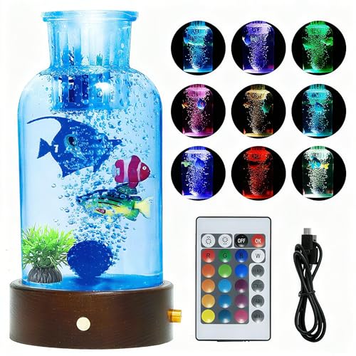 0.8ft Sensory Bubble Aquarium 3 Fake Fishes, 16-Color