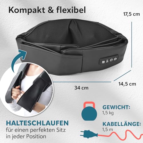 VITALmaxx Shiatsu Nackenmassagegerät | Massagegerät für Schultern, Nacken, Rücken, Beine | Massage mit Wärmefunktion… – Ansicht 6