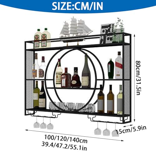 Étagère à vin murale avec support rond multifonction pour rangement bouteille maison