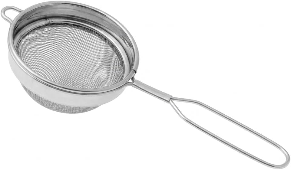 3-Inch Stainless Steel Tea Strainer with Handle – Fine Mesh Loose Leaf Tea Filter for Chai, Coffee & Juice – Rust-Proof, Dishwasher Safe, Round Sieve Strainer