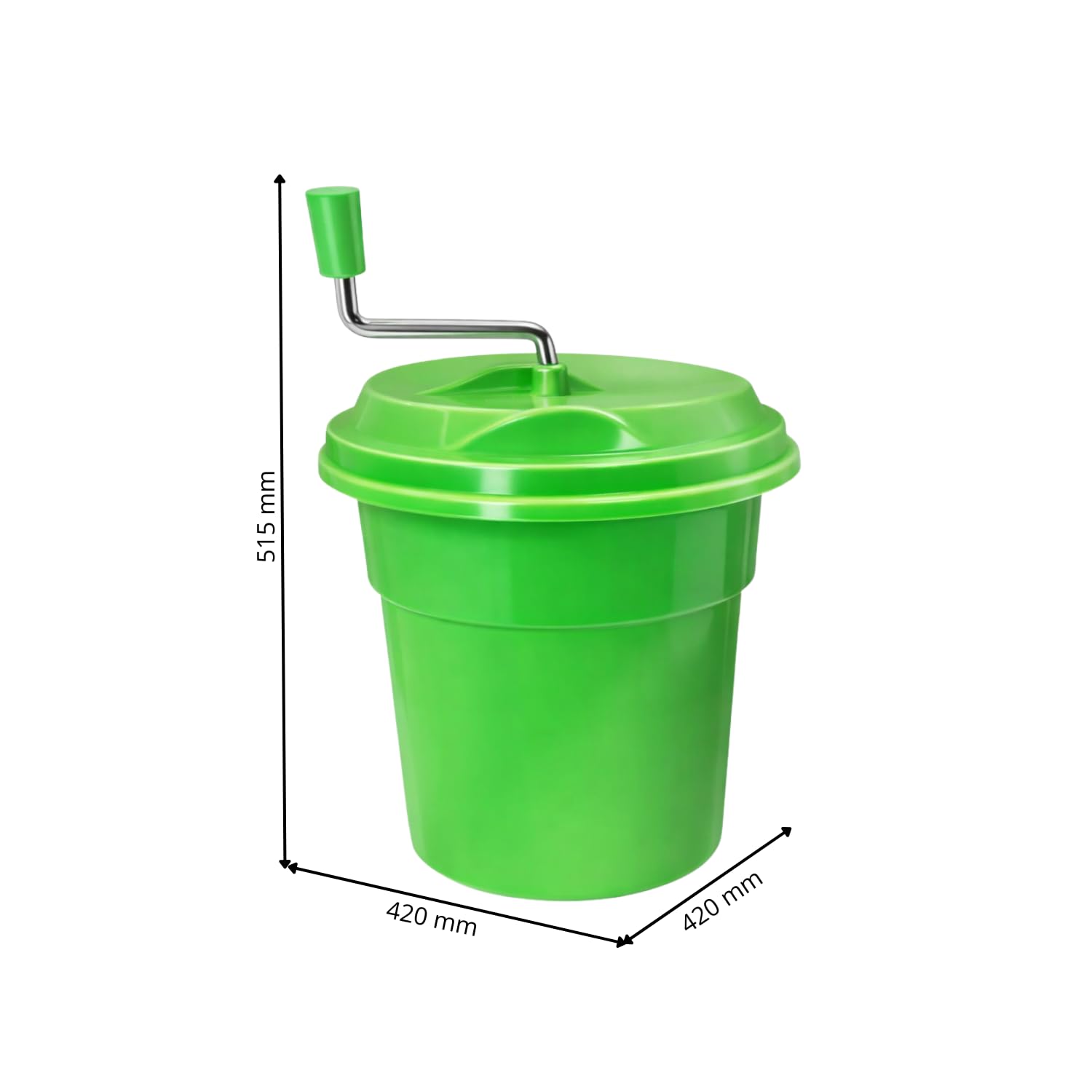 Centrifuga per insalata professionale 25 l, centrifuga manuale efficace, in plastica resistente, colore: verde, dimensioni 42 x 52 cm