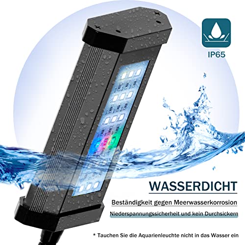 Aquarium Lampe, 10W Mini Aquarium LED Beleuchtung, 4-Kanal WiFi und Line Controller Dimmbares Fischlicht mit verstellbarem Schwanenhals, Meerwasserpflanze Nano Kleinfischbecken(BA10-F) – Bild 6
