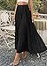 PRETTYGARDEN Long Skirts for Women Summer Vacation Outfits 2026 Spring Chiffon Elastic Waist Flowy A-Line Pleated Midi Skirt(Black,XX-Large)