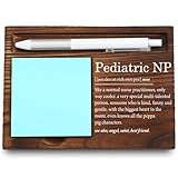 VYNWPDFLI Pediatric NP Gift, Nurse Practitioner Appreciation Desk Decor, Thoughtful Office Organizer, Wooden Sticky Note Holder,LQQ66