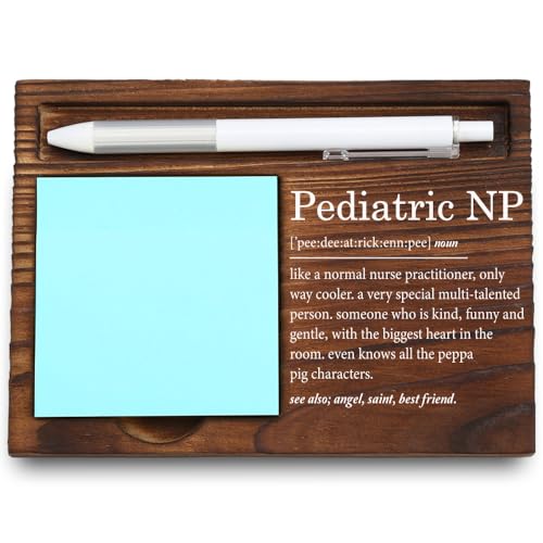 VYNWPDFLI Pediatric NP Gift, Nurse Practitioner Appreciation Desk Decor, Thoughtful Office Organizer, Wooden Sticky Note Holder,LQQ66