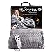 Price comparison product image Dreamland Relaxwell Deluxe Faux Fur Heated Throw A Lightweight Hypoallergenic Cozy Blanket With Silver Zebra Stripe Modern Decorative Style For Warm Day And Night
