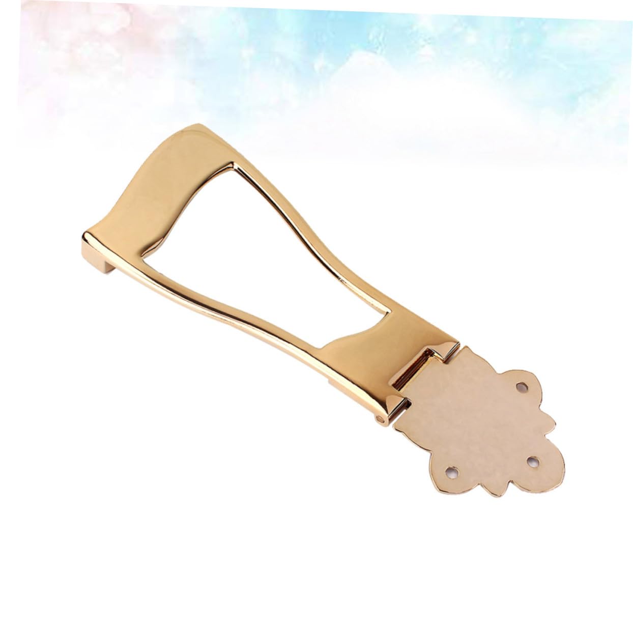 BESPORTBLE Golden Guitar Tailpiece Bridge for String Archtop Jazz Guitar Height with Mounting Screws