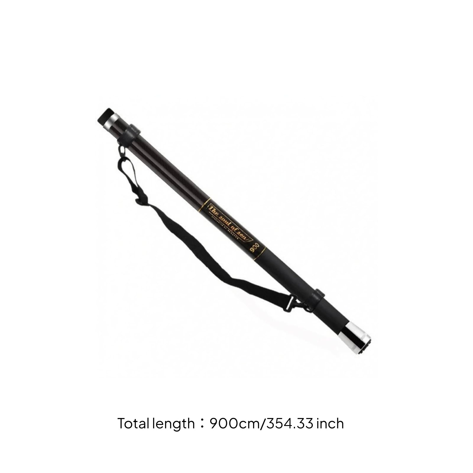 LOVIVER Kescherstange Teleskop Kescher Griff, 2. Generation Schwarz 9M Nackte Rute + Gurt