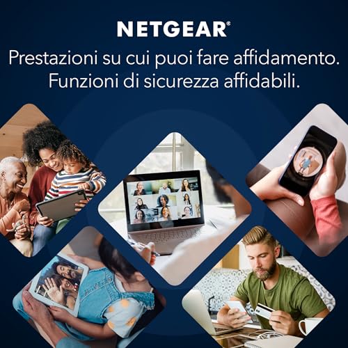 Router NETGEAR Nighthawk Tri-band WiFi 6E (RAXE300) funzioni di sicurezza, velocità Gigabit AXE7800 Wireless (fino a 7,8 Gbps), nuova banda da 6 GHz, 8 flussi coprono fino a 185 m2, 40 dispositivi - Immagine 2