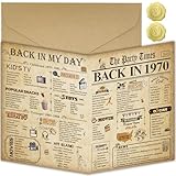 OLOSONG 55th Birthday Card Gifts for Men Women, Happy 55th Birthday Decoration, Back In 1970 55 year old Birthday Card For Mom Dad Her Him, Jumbo 8x10 Inch, Classy Vintage