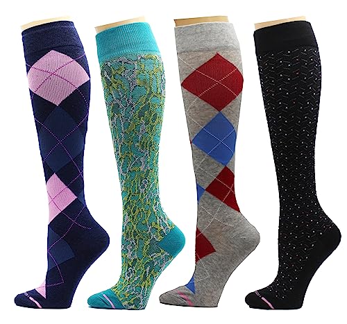 Image of 4 Pairs Pack Women's Dr. Motion Graduated Compression Knee High Socks