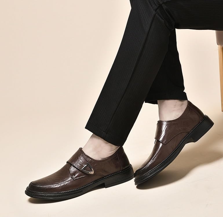 Men's Pointed Toe Tuxedo Shoes - Slip On Classic Formal Business Loafers - Breathable Outdoor Footwear for Men4