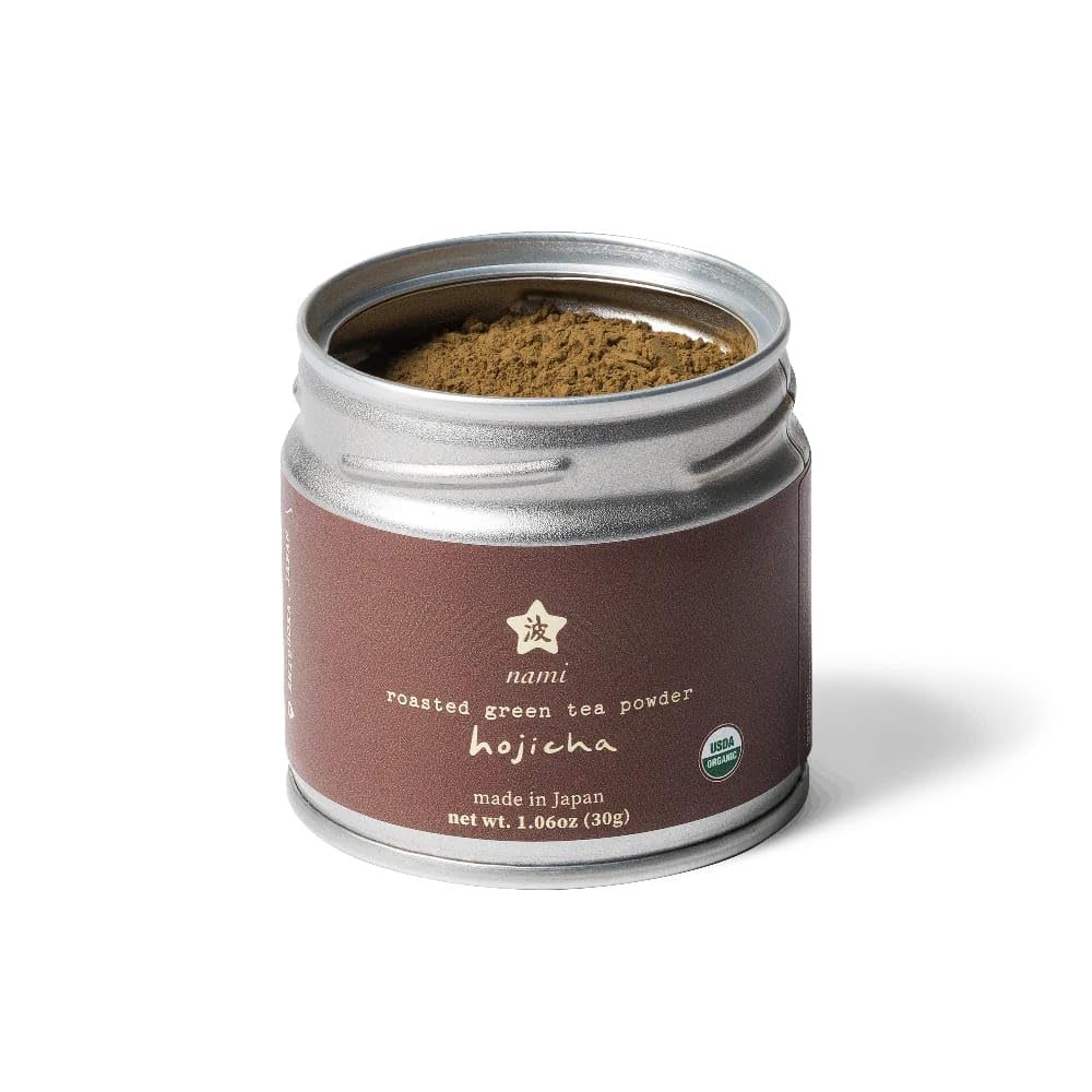 Nami Hojicha – Authentic Roasted Green Tea Powder | Smooth & Nutty Flavor | Low-Caffeine Alternative to Matcha | 30g Tin | USDA Organic, Sourced from Shizuoka, Japan