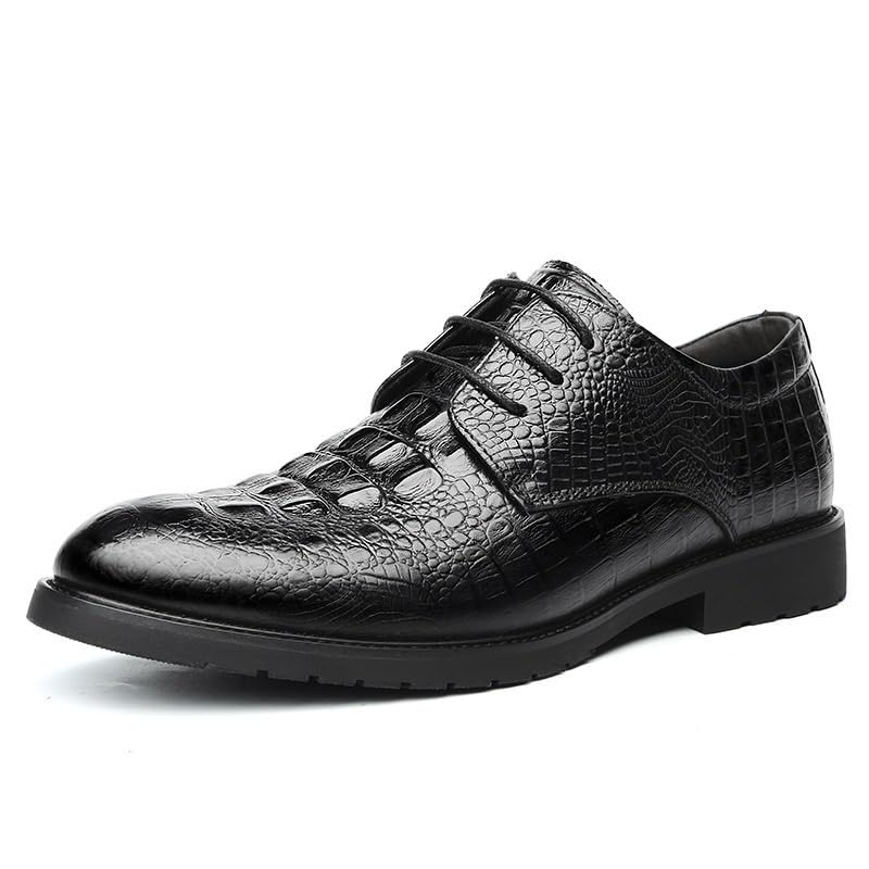 Premium Mens Orthopedic Dress Shoes Genuine Leather Business Oxfords Slip Resistant Rubber Sole Comfortable Lace Up Formal Shoes for Wedding Party Office
