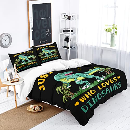 Owl Queen Dinosaur Duvet Cover Twin Size, Dinosaur Bedding Sets For Boys Girls Kids, Cute Cartoon Dinosaur Pattern Kids Duvet Cover Sets With 1 Duvet Cover And 1 Pillowcase, No Comforter #TOP5
