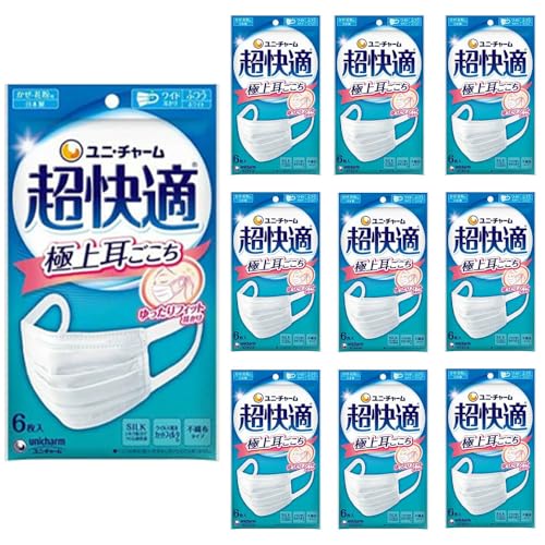 超快適マスク 極上耳ごこち ふつうサイズ 6枚入り 10袋セットの商品画像（Amazon）