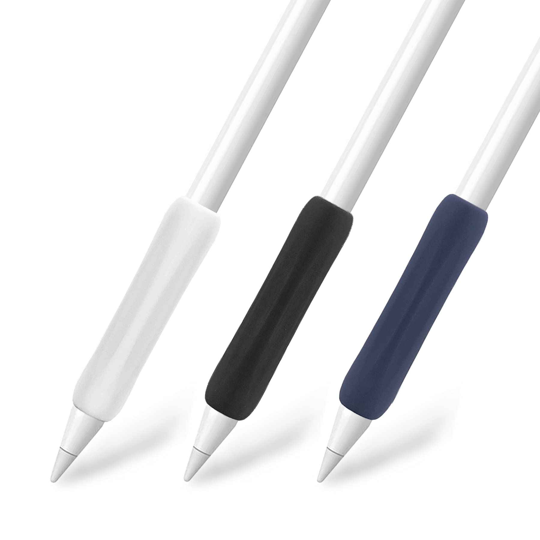 KELIFANG Silicone Ergonomic Grip Holder 3 Pack Compatible with Apple Pencil 1st, 2nd Generation & Pencil (USB-C), Apple Pencil Pro 2024, Protective Sleeve Cover Case Accessories(Pink, White, Green)