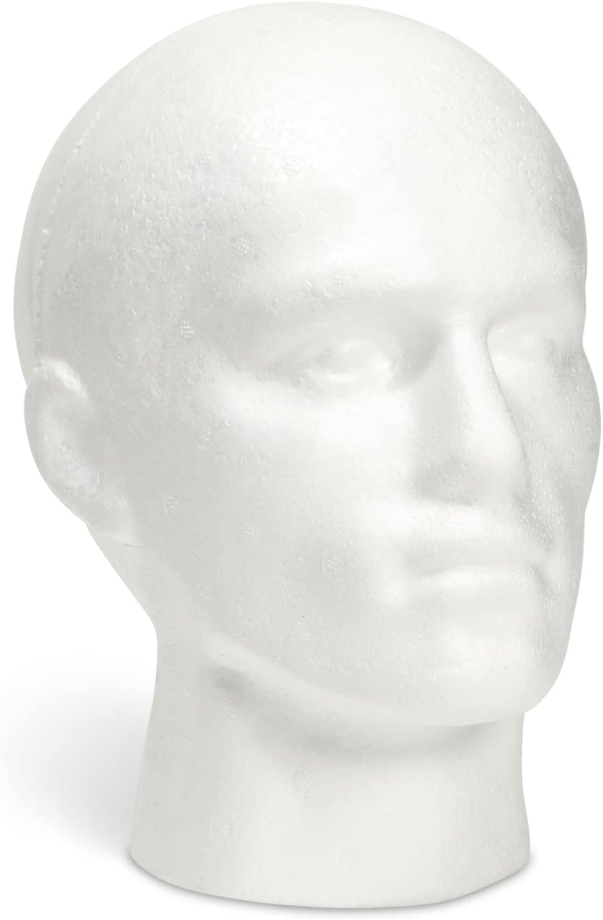 Juvale Mannequin Head for Masks, Hats, Wigs - White, 9.25 x 7 x 11 in - Foam Head Wig Stand & Hat Display